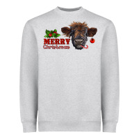 Heather Grey Merry Christmas Calf Heavyweight Sweatshirt - RanaPortraitStore