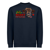 Navy Merry Christmas Calf Heavyweight Sweatshirt - RanaPortraitStore