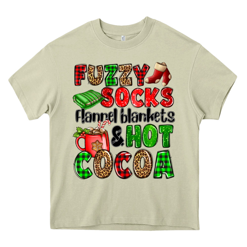 Fuzzy Socks Flannel Blankets And Hot Cocoa Heavy Core Tee by OliviaCreatesArt | Teevron