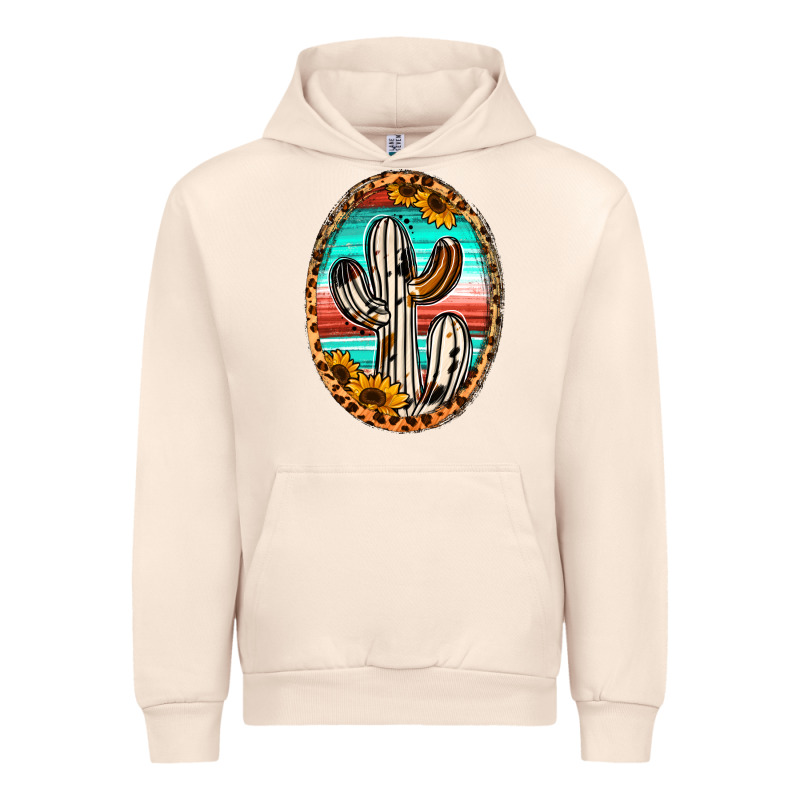 Cowhide Serape And Sunflower Cactus Urban Hoodie by Jasminsmagicworld | Teevron