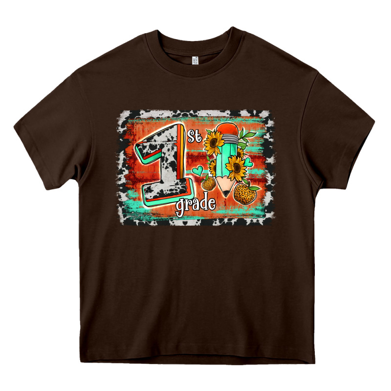 Western Back To School 1st Grade Heavy Core Tee by Jasminsmagicworld | Teevron