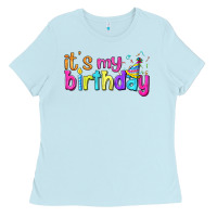 Baby Blue it's my birthday Ladies Tee - BundleAndBundleShop