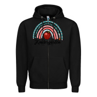 Black kindergarten rainbow Zipper Hoodie - RanaPortraitStore