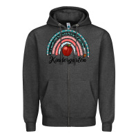 Charcoal Heather kindergarten rainbow Zipper Hoodie - RanaPortraitStore