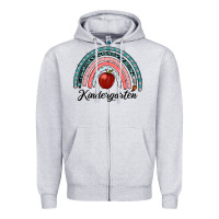 Heather Grey kindergarten rainbow Zipper Hoodie - RanaPortraitStore