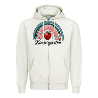 Oatmeal Heather kindergarten rainbow Zipper Hoodie - RanaPortraitStore