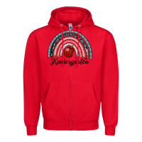 Red kindergarten rainbow Zipper Hoodie - RanaPortraitStore