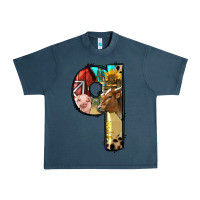 Midnight Navy Farm Life Alphabet Lowercase Letters Q Urban Heavy Tee - BundleAndBundleShop