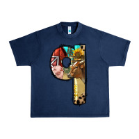 Navy Farm Life Alphabet Lowercase Letters Q Urban Heavy Tee - BundleAndBundleShop