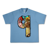 Pebble Blue Farm Life Alphabet Lowercase Letters Q Urban Heavy Tee - BundleAndBundleShop