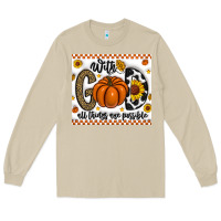 Mushroom With God All Things Are Possible Long Sleeve Tee - CowhideDigitalArt