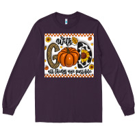 Plum With God All Things Are Possible Long Sleeve Tee - CowhideDigitalArt