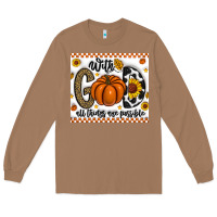Toasted Coconut With God All Things Are Possible Long Sleeve Tee - CowhideDigitalArt
