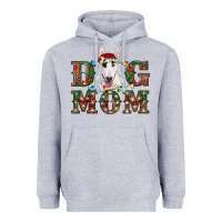 Heather Grey Christmas Dog Mom Bull Terrier Heavyweight Hoodie - RanaPortraitStore