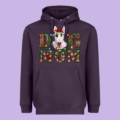 Christmas Dog Mom Bull Terrier Heavyweight Hoodie Designed By Ranaportraitstore