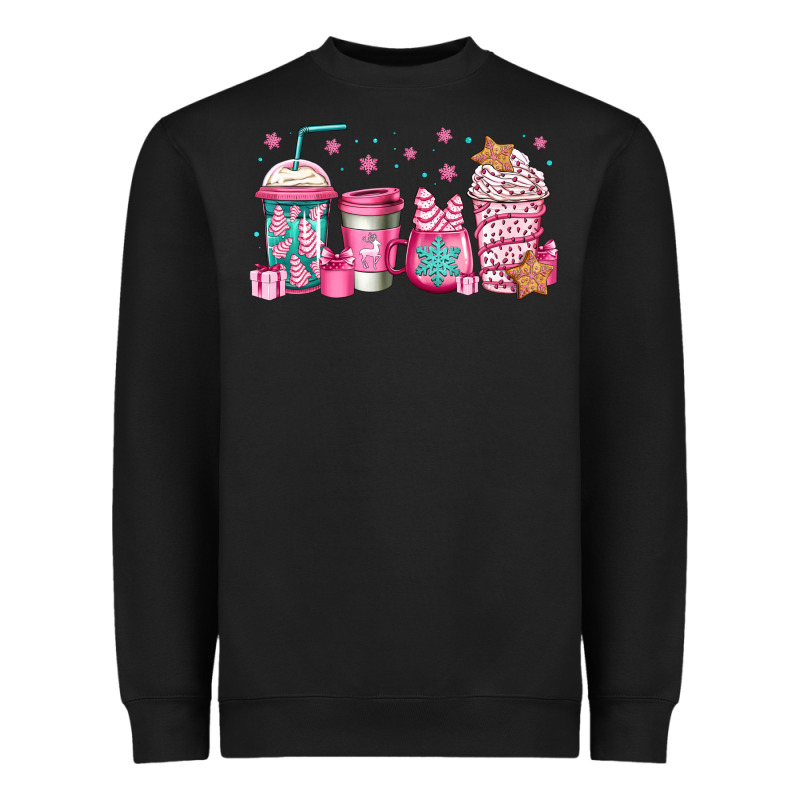 Pink Christmas Coffee Heavyweight Sweatshirt by Jasminsmagicworld | Teevron