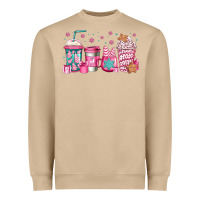 Mushroom pink Christmas coffee Heavyweight Sweatshirt - Jasminsmagicworld