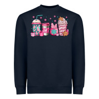 Navy pink Christmas coffee Heavyweight Sweatshirt - Jasminsmagicworld