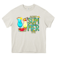 Cream sweet summer time turquoise yellow Heavy Core Tee - CowCowDesign