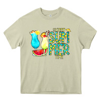 Mossy sweet summer time turquoise yellow Heavy Core Tee - CowCowDesign