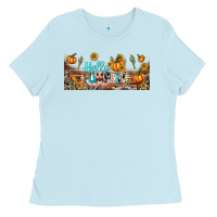 Baby Blue hello pumpkin libbey glass Ladies Tee - BundleAndBundleShop