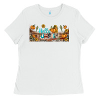 White hello pumpkin libbey glass Ladies Tee - BundleAndBundleShop