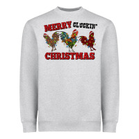 Heather Grey Merry Cluckin' Christmas Heavyweight Sweatshirt - RanaPortraitStore