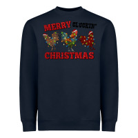 Navy Merry Cluckin' Christmas Heavyweight Sweatshirt - RanaPortraitStore