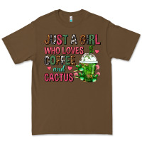 Cacao Just A Girl Who Loves Coffee And Cactus Frappe Premium Tee - FaDigitalArtStudio