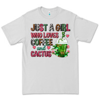 Dove Grey Just A Girl Who Loves Coffee And Cactus Frappe Premium Tee - FaDigitalArtStudio