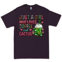 Plum Just A Girl Who Loves Coffee And Cactus Frappe Premium Tee - FaDigitalArtStudio