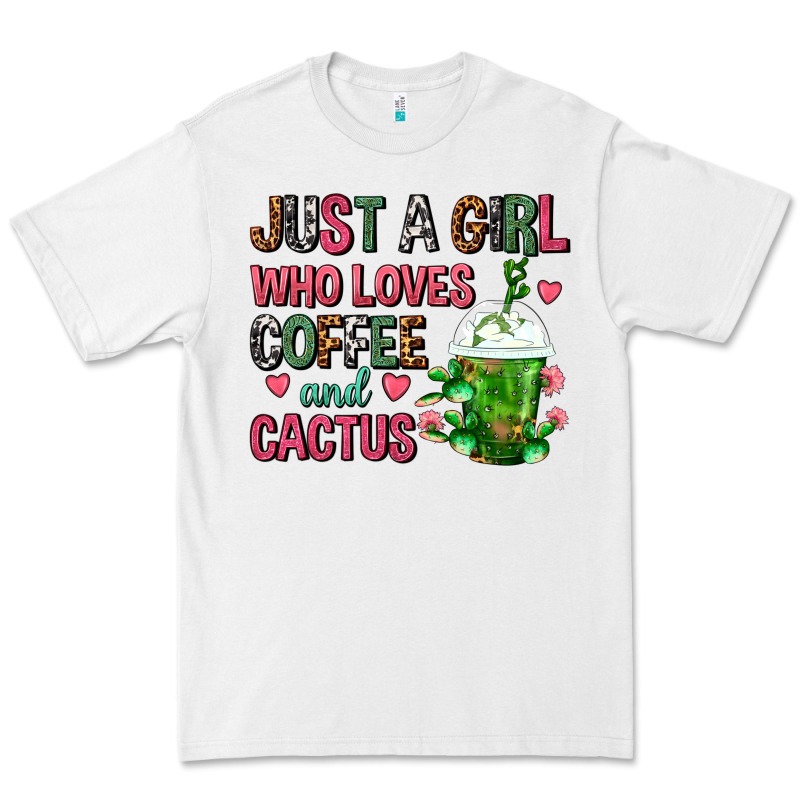 Just A Girl Who Loves Coffee And Cactus Frappe Premium Tee by FaDigitalArtStudio | Teevron