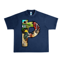 Navy farm life alphabet lowercase letters p Urban Heavy Tee - BundleAndBundleShop