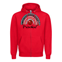 Red preschool rainbow Zipper Hoodie - RanaPortraitStore