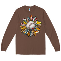 Chestnut Baseball Sunflower Long Sleeve Tee - CowhideDigitalArt