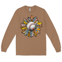 Toasted Coconut Baseball Sunflower Long Sleeve Tee - CowhideDigitalArt