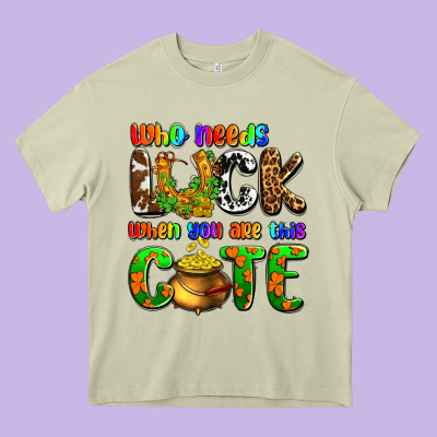 Who Needs Luck When You Are This Cute Heavy Core Tee Designed By Oliviacreatesart