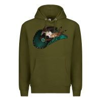 Army Green cowhide flowers cowboy hat Premium Hoodie - Jasminsmagicworld
