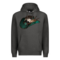 Charcoal Heather cowhide flowers cowboy hat Premium Hoodie - Jasminsmagicworld