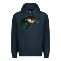 Navy cowhide flowers cowboy hat Premium Hoodie - Jasminsmagicworld