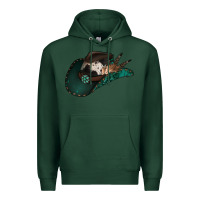 Sports Green cowhide flowers cowboy hat Premium Hoodie - Jasminsmagicworld