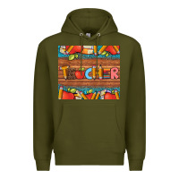 Army Green teacher and pens apples books leopard and tooled leather tumbler Premium Hoodie - Artiststas