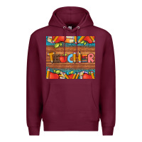 Burgundy teacher and pens apples books leopard and tooled leather tumbler Premium Hoodie - Artiststas