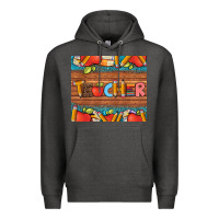 Charcoal Heather teacher and pens apples books leopard and tooled leather tumbler Premium Hoodie - Artiststas