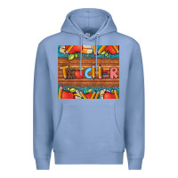 Colony Blue teacher and pens apples books leopard and tooled leather tumbler Premium Hoodie - Artiststas