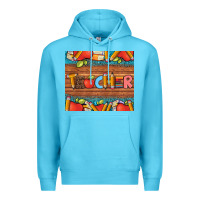 Ocean Blue teacher and pens apples books leopard and tooled leather tumbler Premium Hoodie - Artiststas