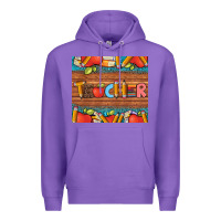 Purple teacher and pens apples books leopard and tooled leather tumbler Premium Hoodie - Artiststas