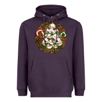 Plum Merry Christmas Baseball Heavyweight Hoodie - RanaPortraitStore