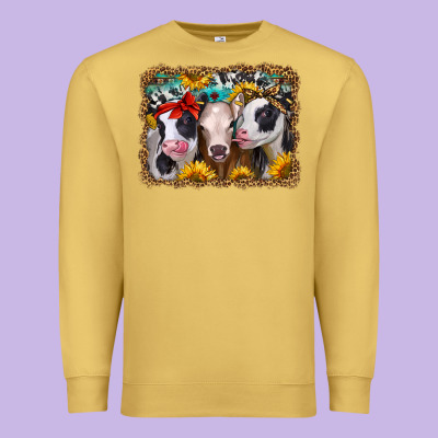 Western Sunflower Heifers Premium Sweatshirt Designed By Jasminsmagicworld