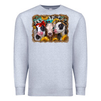 Heather Grey western sunflower heifers Premium Sweatshirt - Jasminsmagicworld
